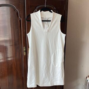 SPANX Cream Sleeveless V-Neck Dress